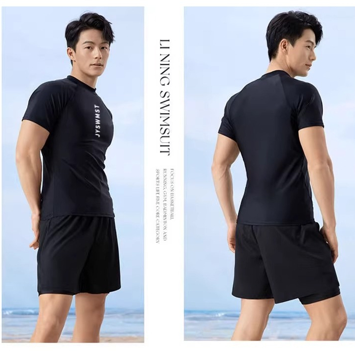 ‍HOT ‍ชุดว่ายน้ําผู้ชาย ทูพีช ชุดดำน้ำ กันUV ผ้า2ชั้น เป็นยางยืด สามารถใส่ดำน้ำได้ ราคา ถูกที่สุด ดีลบีเคเค แกลเลอรีภาพที่ 9