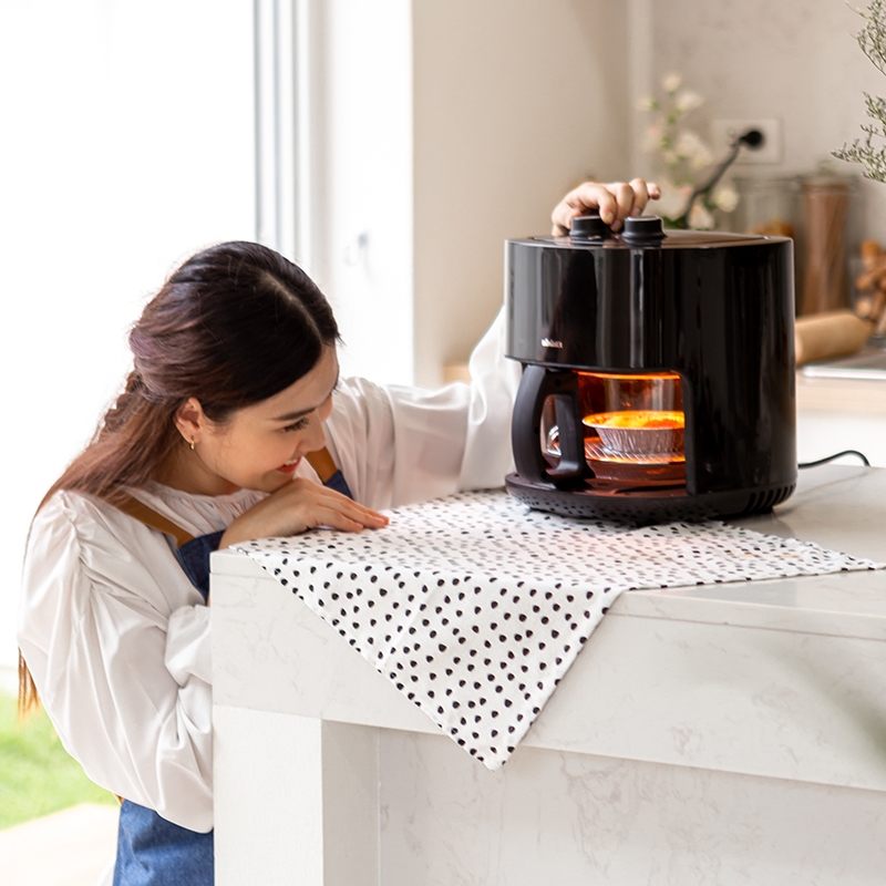 (MiniMex) Air Fryer หม้อทอดไร้น้ำมัน มีให้เลือก 2 สี สีดำและสีครีม