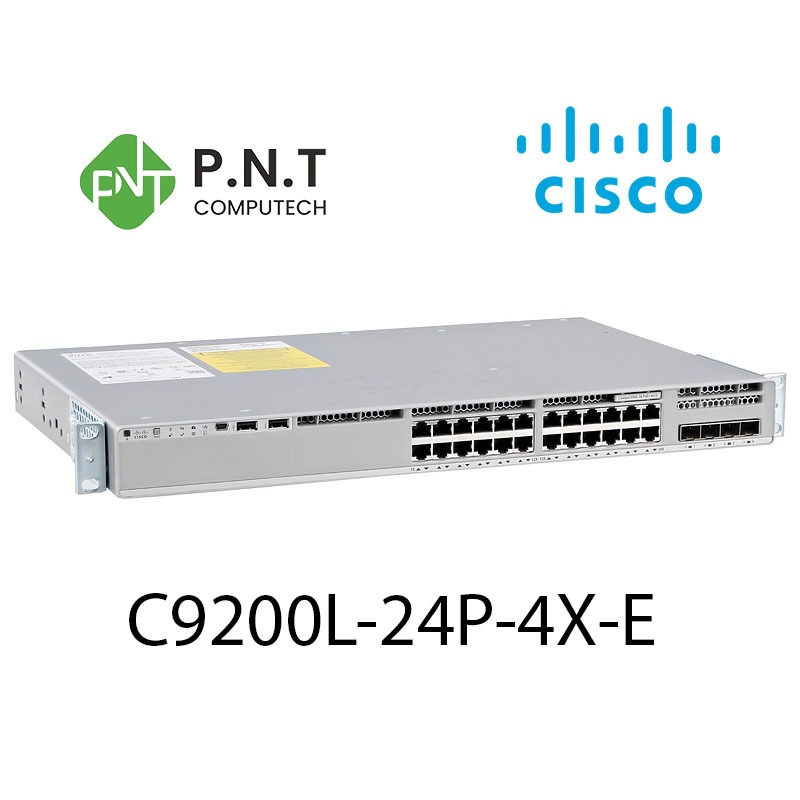 Cisco Catalyst 9200L 24-port PoE+, 4 x 10G, Network Essentials Switch (C9200L-24P-4X-E)