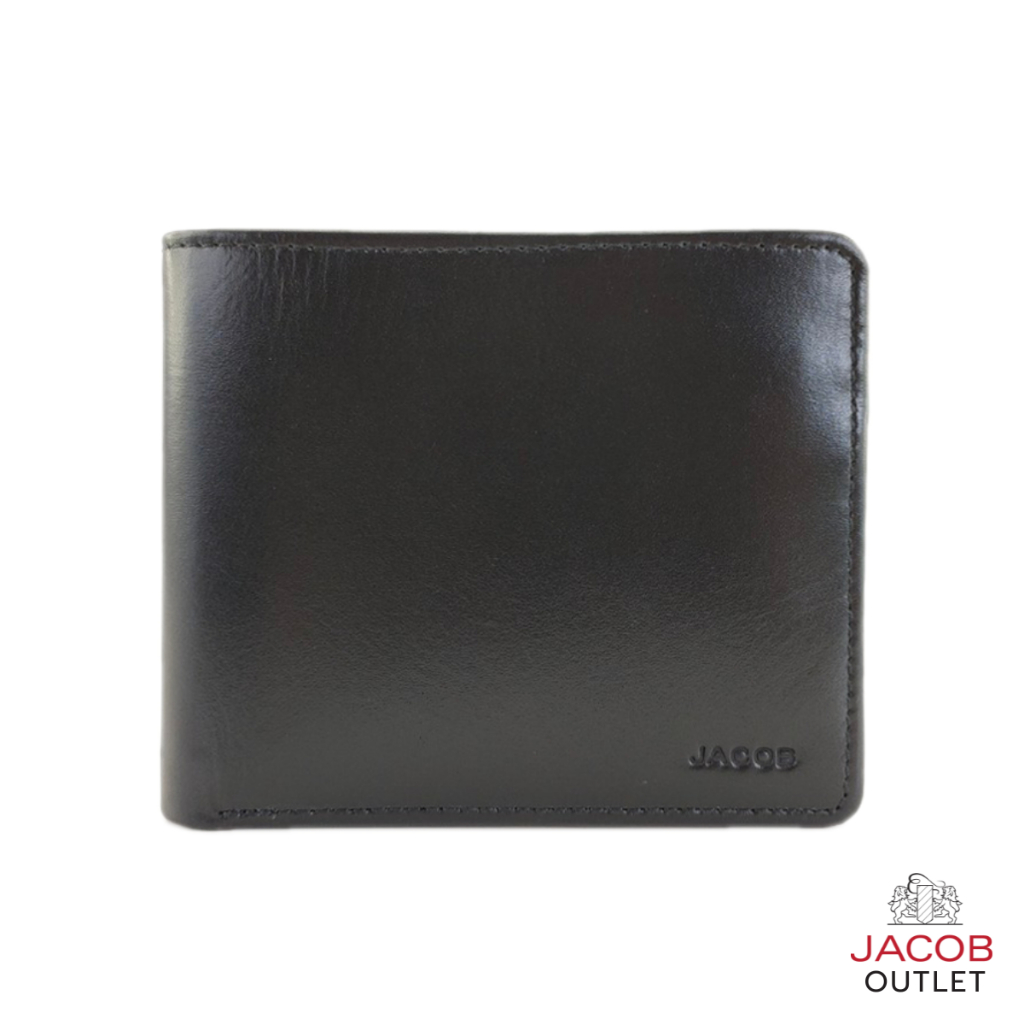 JACOB กระเป๋าสตางค์หนังสีดำ ช่องใส่การ์ดหลายช่อง - รุ่น 21053