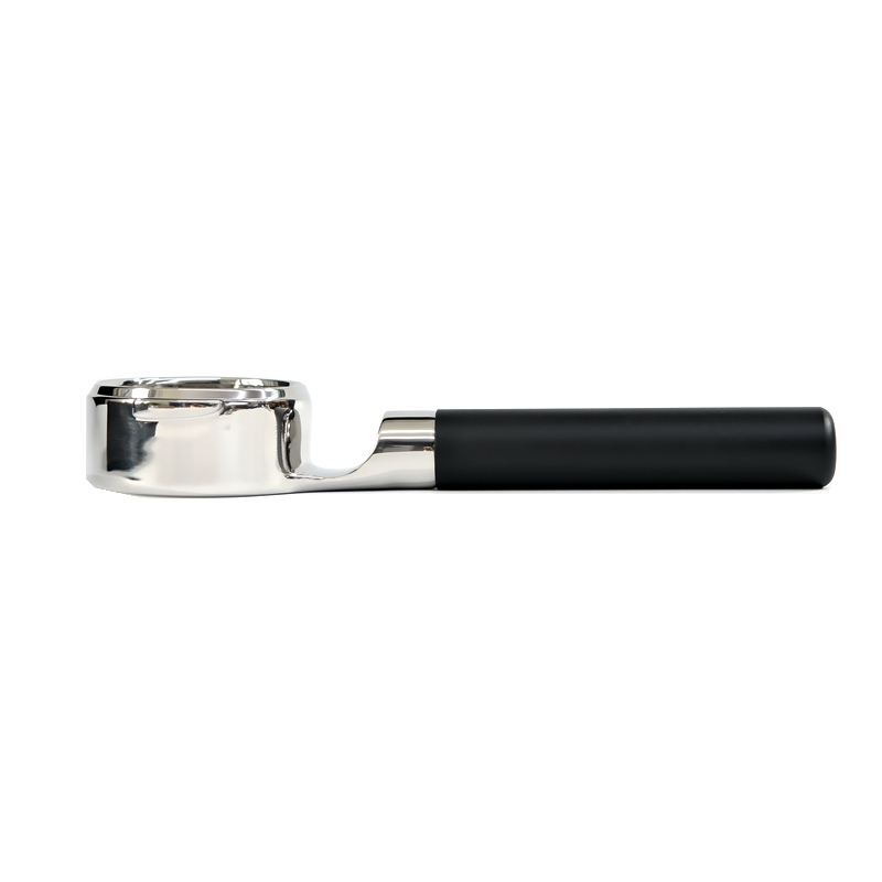 Mischiefworkshop E61 58mm Black Bottomless Handle Portafilter Silver Metal Head พอร์ตฟิลเตอร์แบบไม่มีก้นสีดำ