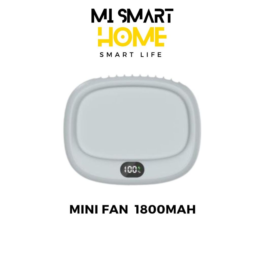 พัดลมห้อยคอ พร้อมสายห้อยคอ มีช่องเสียบเข็มขัด แบต1800mAh ปรับแรงลม 5 ระดับ