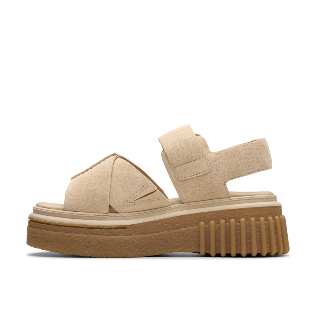 Clarks รุ่น EVAMAR WISH สี ECRU SUEDE รองเท้าแตะรัดส้น หนังกลับ คุณภาพดี ใส่สบาย