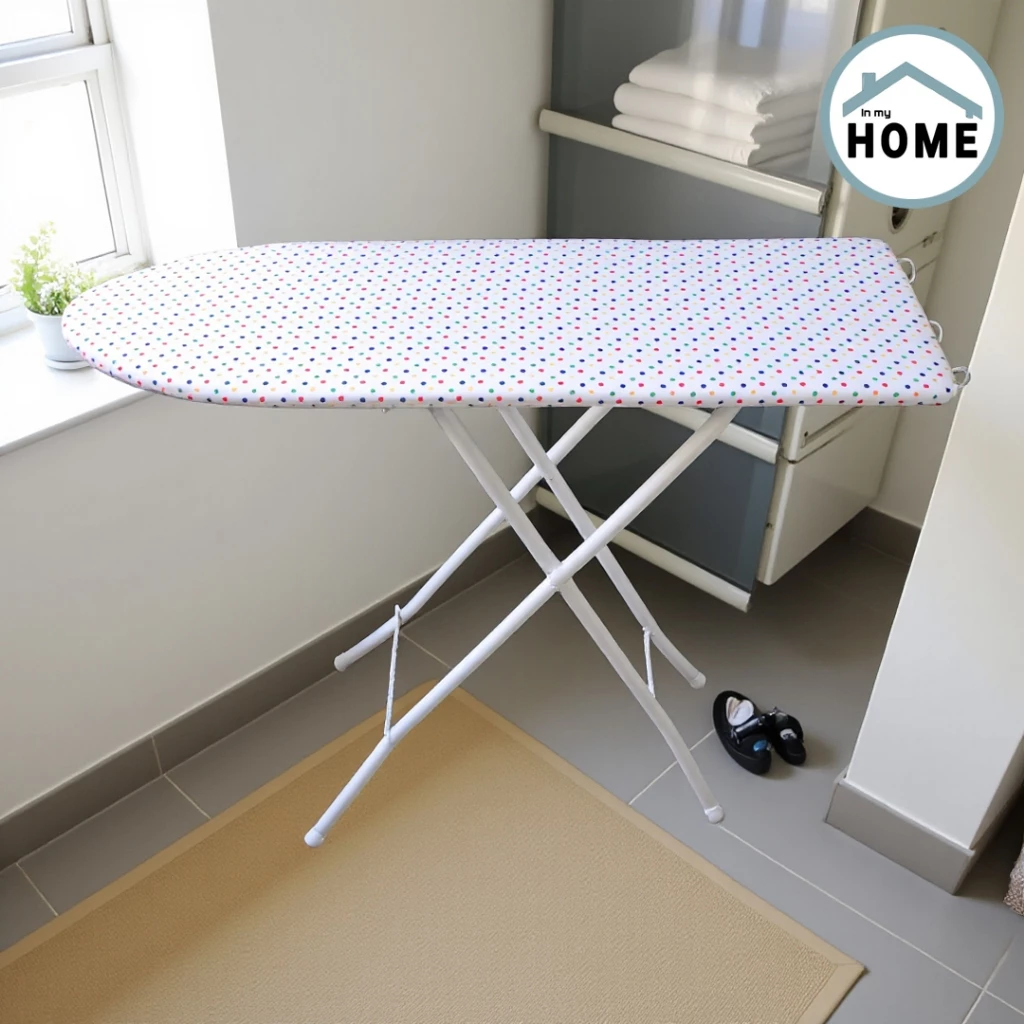 Inmyhomeโต๊ะรีดผ้าแบบปรับได้ 6 ระดับลายจุด ผ้าคอตตอน100% *สินค้าพร้อมส่ง*