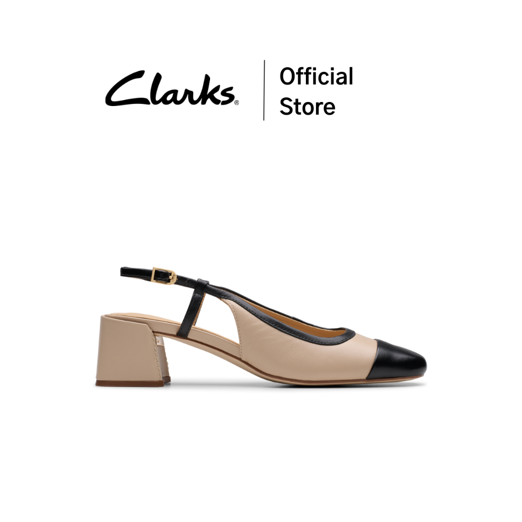 Clarks รุ่น NYTA45 SLING สี SAND COMBI LEATHER รองเท้าคัทชูผู้หญิง ไซส์เล็ก 35.5 รองเท้าส้นสูง หนังแท้ คุณภาพดี ใส่สบาย