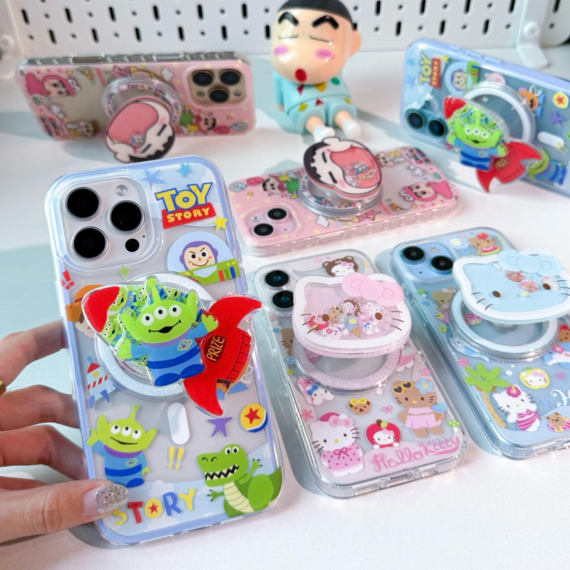 [i17]พร้อมส่ง💖 T4S193 เคสชาร์จไร้สาย Holder พร้อมไอริงที่ตั้งมือถือแม่เหล็ก [ได้ทั้งเซต]🦖เคสกรีนแมน เคสไอโฟน for iPhone