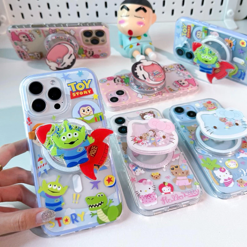 [i17]พร้อมส่ง💖 T4S193 เคสชาร์จไร้สาย Holder พร้อมไอริงที่ตั้งมือถือแม่เหล็ก [ได้ทั้งเซต]🦖เคสกรีนแมน เคสไอโฟน for iPhone