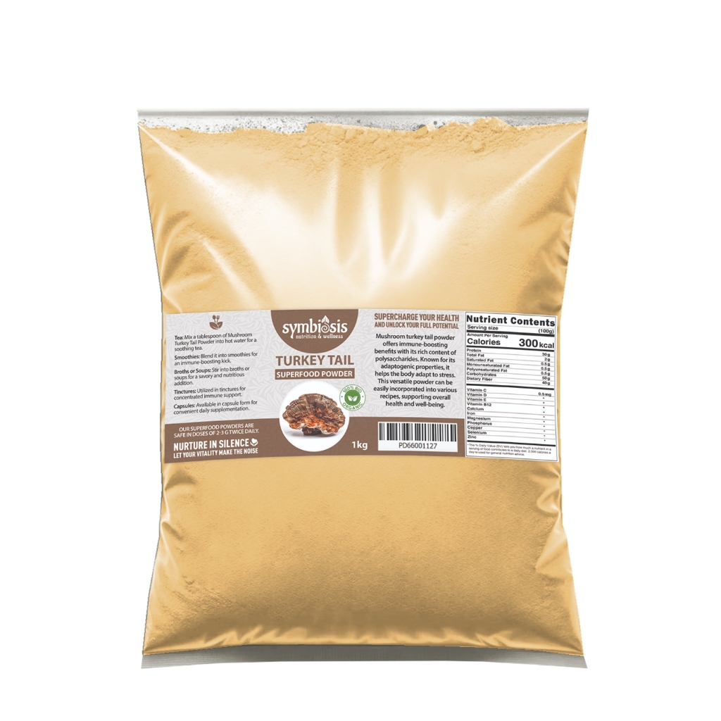 SYMBIOSIS - Organic/Bio Turkey Tail Mushroom Powder l ผงเห็ดหางไก่งวง 1Kg