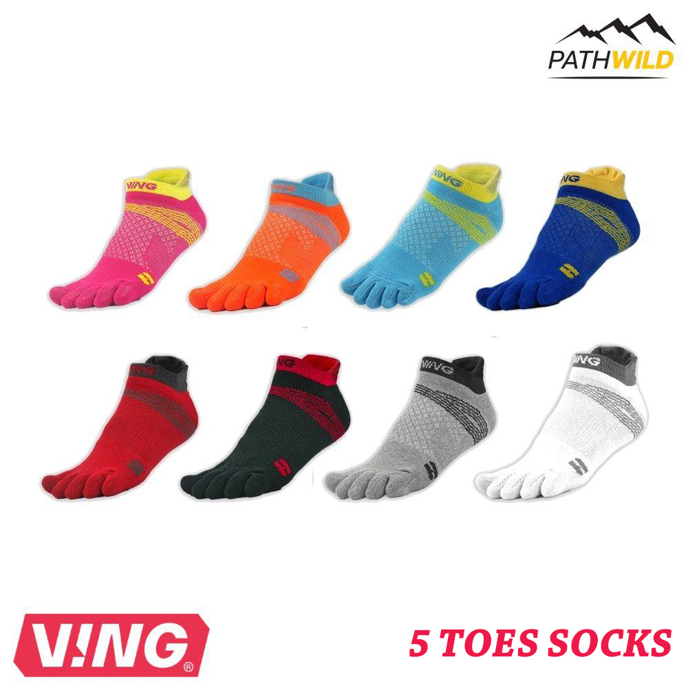 ถุงเท้า 5 นิ้ว VING 5 TOES SOCKS / FREE SIZE ลดการเสียดสีระหว่างนิ้วเท้า มีความทนทานต่อการรับแรงกระแทกซ้ำๆ ระบายอากาศดี