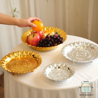 ถาดนกยูง ถาดวางของไหว้ สีเงิน สีทอง ขนาด 14,18,24,30 cm