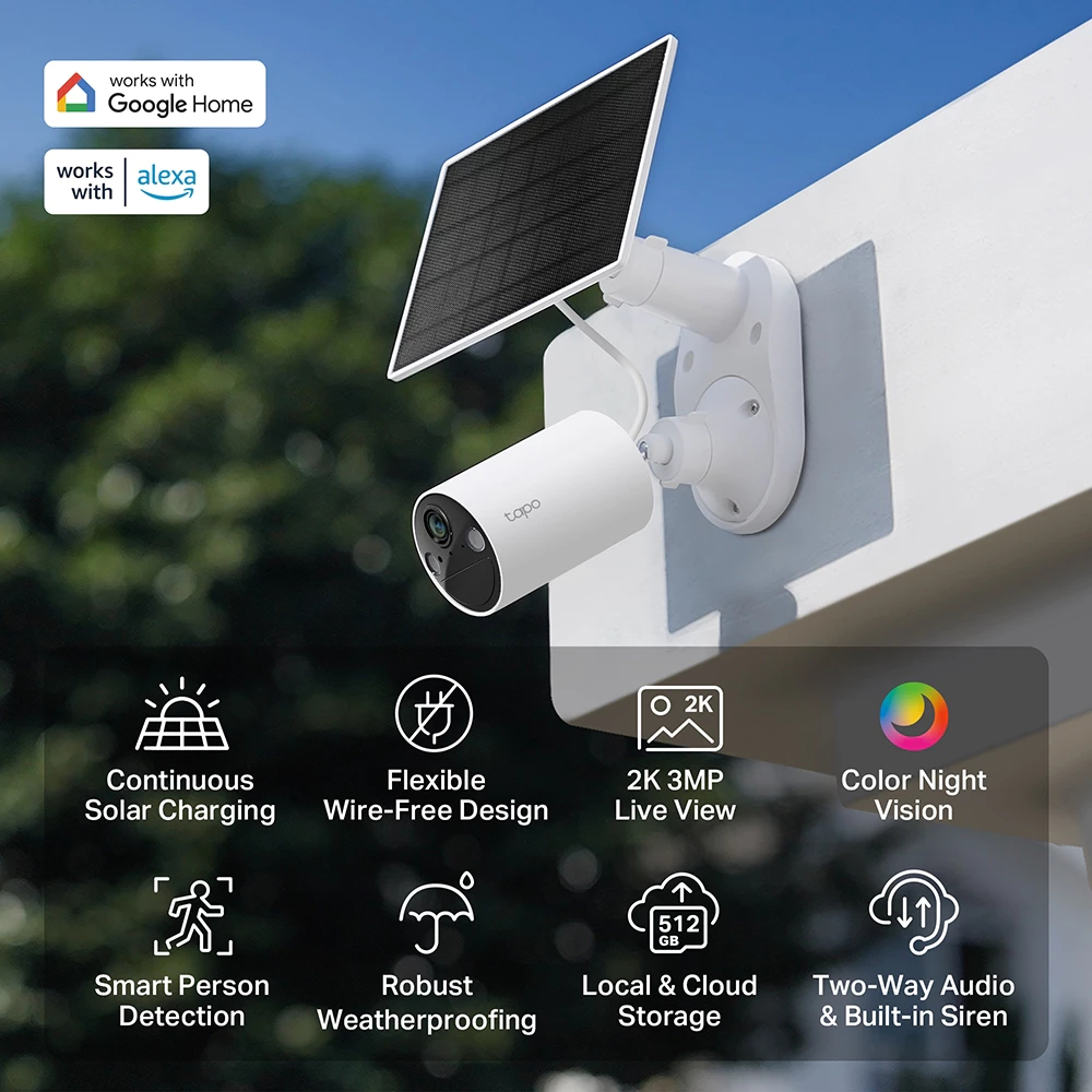 Tapo C410 KIT Solar-Powered Security Camera Kit กล้องวงจรปิด คมชัด 2K 3MP พร้อมแผงโซล่าร์เซลล์