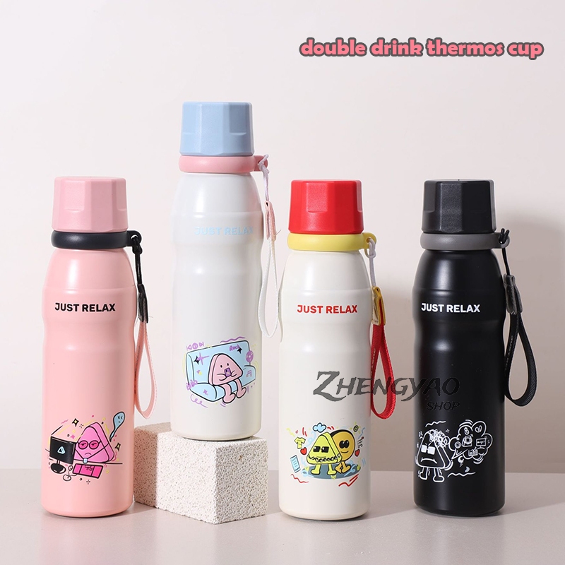 พกพาง่าย ขวดเก็บความร้อน ขนาด 650 มล. พร้อมจี้น่ารัก ถ้วยสูญญากาศ 304 แก้วเก็บความเย็นสแตนเลสสำหรับเด็กของขวัญ B0210