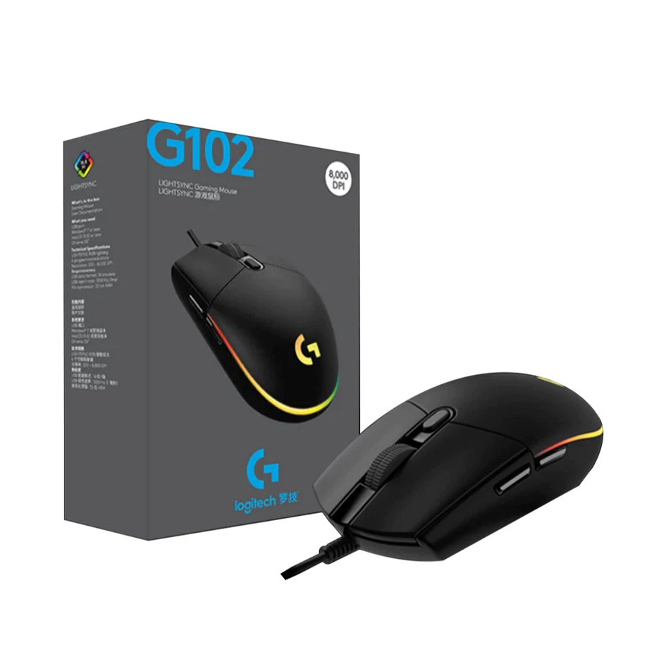 Logitech เมาส์เกมมิ่ง Gaming Mouse รุ่น G102 Gen Lightsync Black