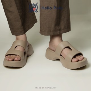Hello Polo รองเท้าแตะ แบบสวม แฟชั่นผู้หญิง ส้นสูงพื้นนุ่ม ใส…