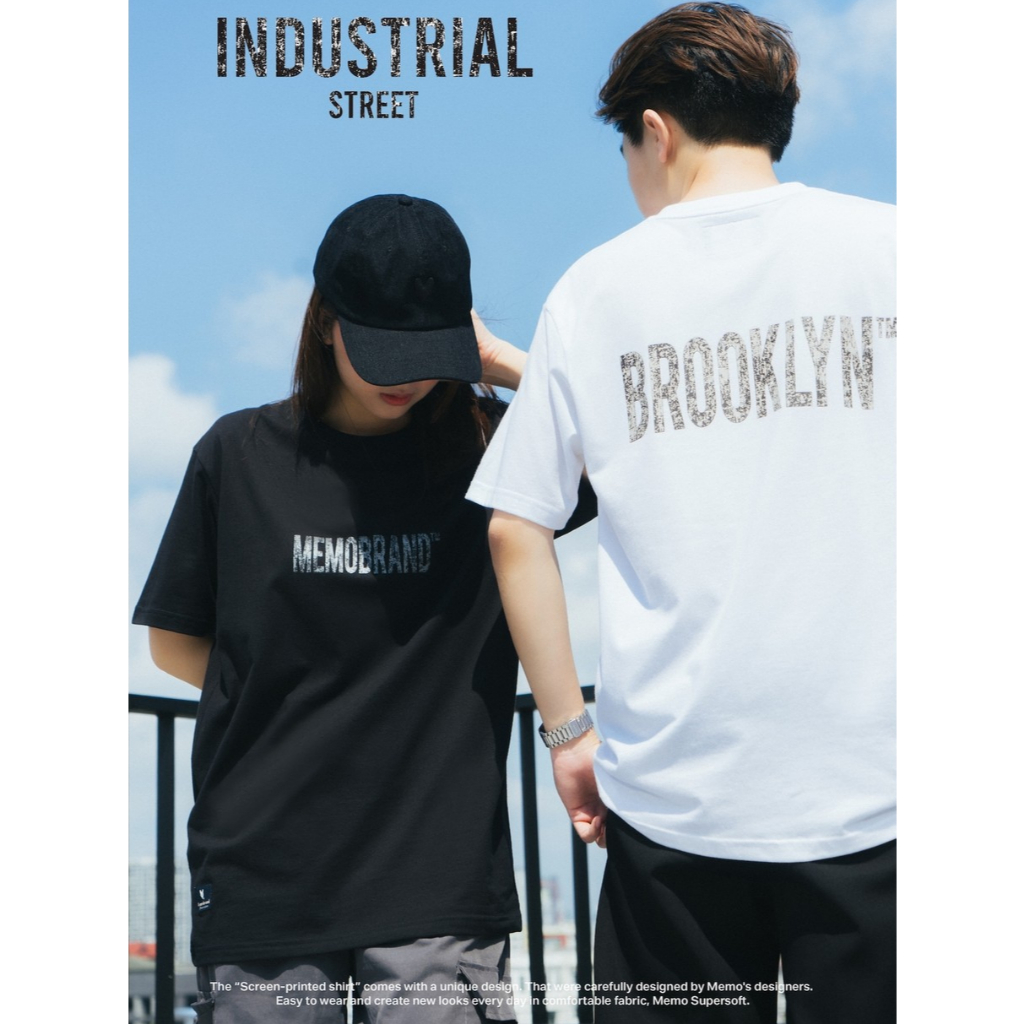 Vibes เสื้อยืด Memo Supersoft Premium สกรีนหน้า/หลัง รุ่น Industrial Street สินค้าลิขสิทธิ์แท้
