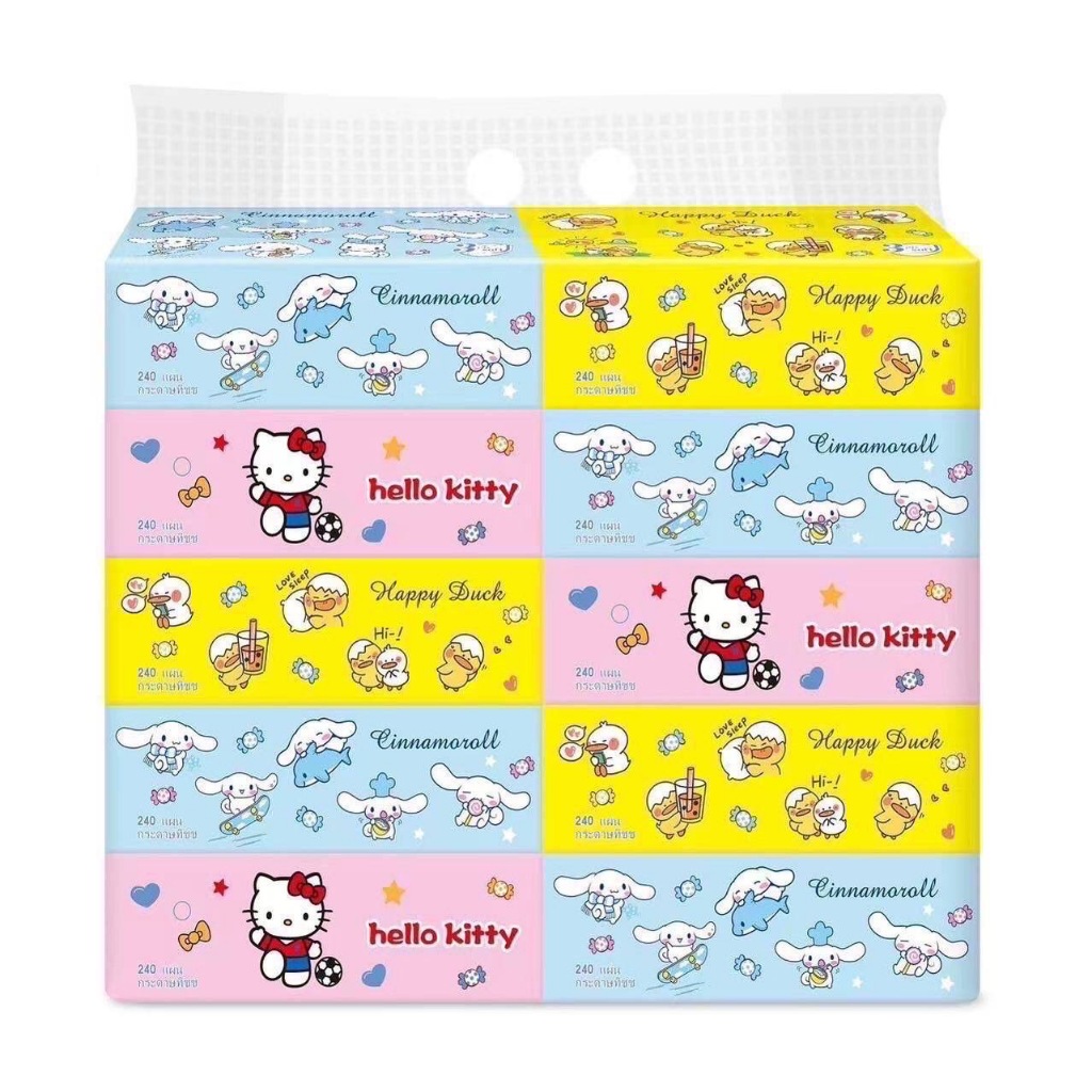 ขายดี!!! กระดาษทิชชู่เช็ดหน้าคละลายการ์ตูน หนานุ่ม ไม่เป็นขุย 240 แผ่น(80 ดึง) ยกแพ็ค 10 ห่อ / ทิชชู่หมีอวกาศ 168 แผ่น - รูปที่ 4