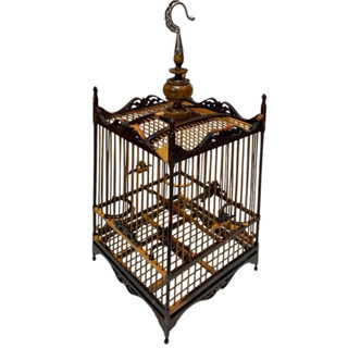 กรงนกหัวจุก กรงสปอร์ต 15ซี่ ไม้โพเล พร้อมหัว สำหรับนกกรงหัวจ…