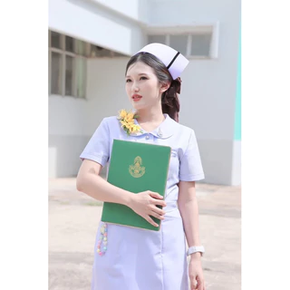 จัดส่งฟรี🔥ไม่มีขั้นต่ำ🔥 หมวกผู้ช่วยพยาบาล (PN) (แบบพับสำเร็จ) แถบตรง