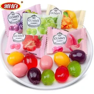 เยลลี่ Gummy กัมมี่เยลลี่ เยลลี่กัมมี่ผลไม้รวม 1 ห่อมี 8 รสชาติ