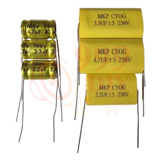 999DIY 1 ชิ้น ตัวเก็บประจุเสียงแหลม MKP CYOG Capacitor FOR AUDIO 2.2uF 3.3uF 4.7uF 100V 250V Cเสียงแหลม C ลำโพงเสียงแหลม