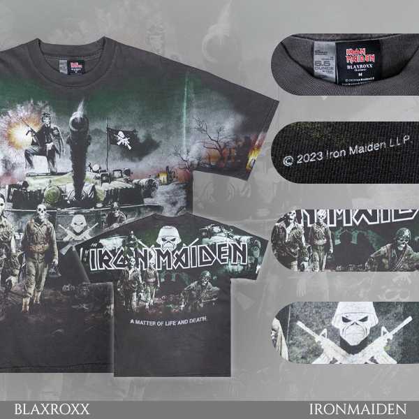 BLAXROXX |  IRON MAIDEN® | [IRM028-LA] | เสื้อยืดคอกลม แขนสั้น | สกรีนลายคมชัด ไม่หลุดลอก | Los Angeles Apparel