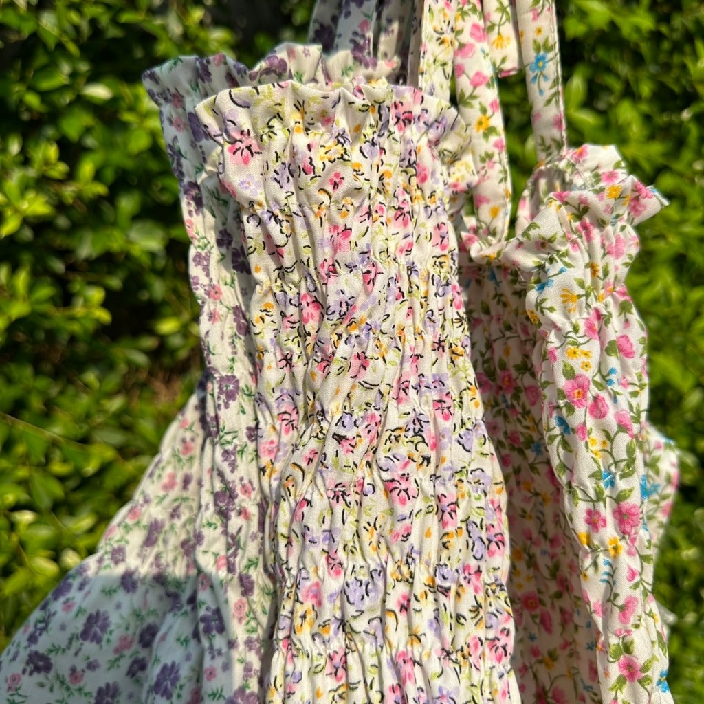 เสื้อสายเดี่ยว เสื้อสม๊อคลายดอกไม้ มีชายระบาย สายปรับได้ สาวอวบ บิ๊กไซร์ - รูปที่ 5