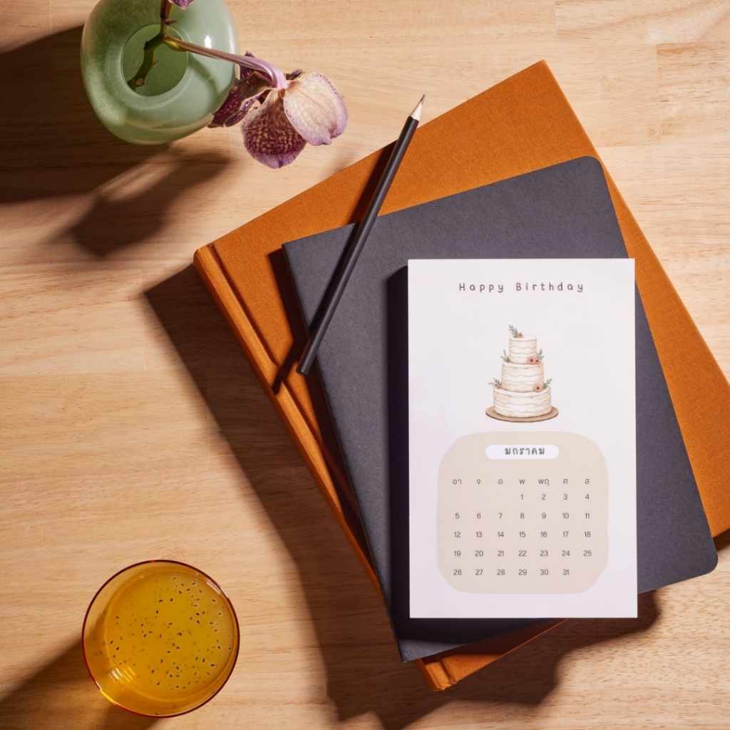 Happy birthday Card การ์ดอวยพรวันเกิดแนวปฏิทิน เกิดวันไหน รูปที่ 2