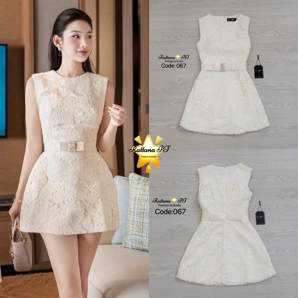 RTN206 Rattana PT BRAND ชุดเดรสลูกไม้ทั้งชุด [2PM]