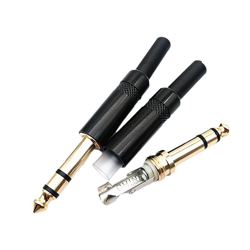 แจ็ค 6.5มม. Stereo แบบเข้าหัวเอง สำหรับต่อสายเครื่องเสียง ผลิตจากวัสดุคุณภาพดี มีไห้เลือกจำนวนตั้งแต่ 1 - 10 ตัว