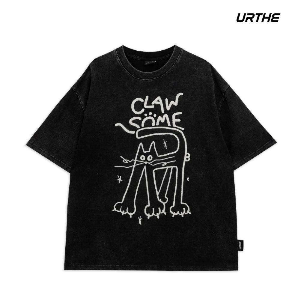 URTHE - เสื้อยืด Oversize ผ้าฟอก รุ่น CLAWSOME TEE