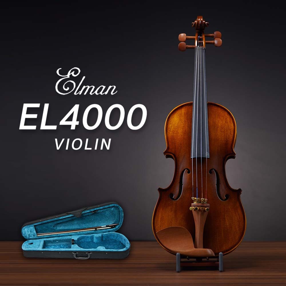 [ใส่โค้ดลด1000บ.] Elman violin EL4000 ไวโอลิน Size 1/2 1/4 3/4 4/4 พร้อมกระเป๋า คันสี และยางสน