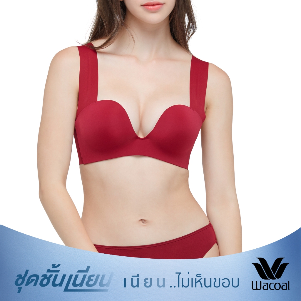 Wacoal Smart Size Go Girls วาโก้ S M L บรา รุ่น WB3Y27 สีแดงเชอรี่ (CH)