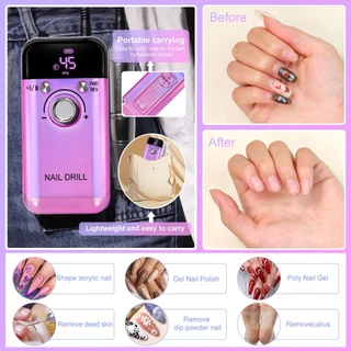 Nail.Girl เครื่องเจียเล็บไฟฟ้า เครื่องเจียรเล็บ 45,000RPM มืออาชีพ ตะไบไฟฟ้า เครื่องเจียรเล็บไร้สาย ขัดเล็บด้วยไฟฟ้า