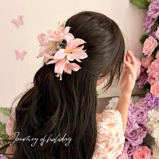 Cute 344 กิ๊บรวบผม กิ๊บหนีบผม งับผมดอกไม้ผ้า