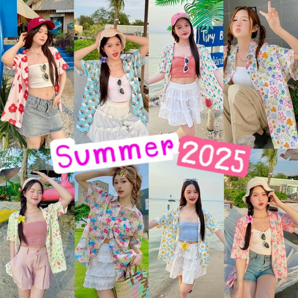 ⚡️[พร้อมส่ง] เสื้อฮาวาย เสื้อสงกรานต์ ตัวยาว พิมพ์ลาย #FF11