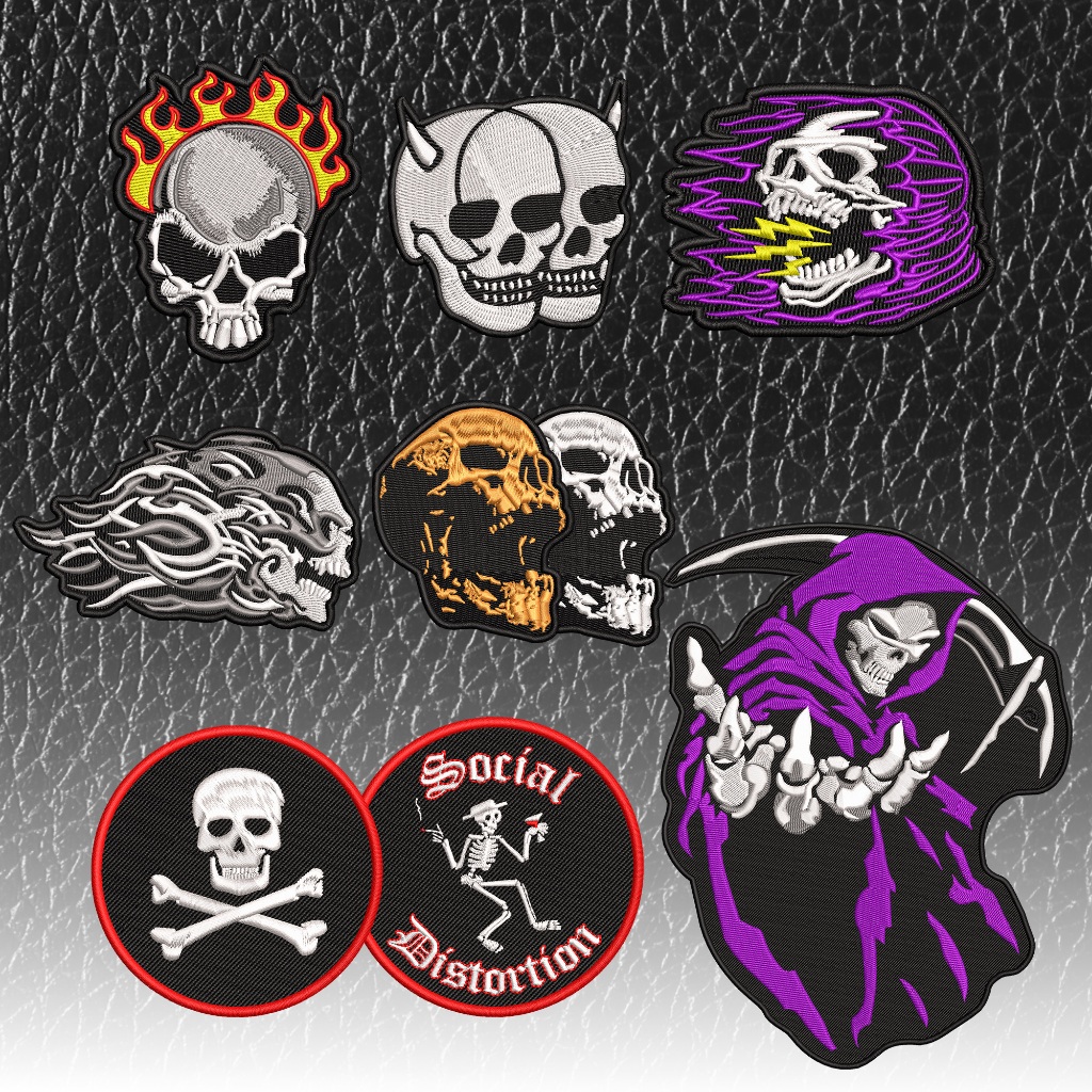 อาร์มปัก ตัวเย็บติด รีดติดเสื้อ คลาสสิค/โมเดิร์น หัวกะโหลก Skull Patches ปักแน่น เน้นคุณภาพ คุ้มราคา