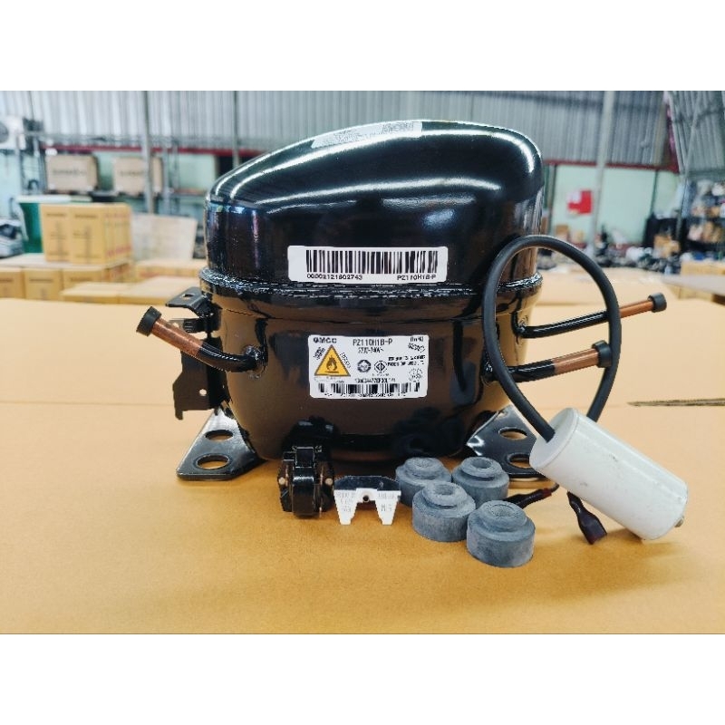 คอมตู้เย็นตู้แช่ใหม่(เก่าเก็บ)ยี่ห้อ GMCC รุ่น PZ110H1B-P ขนาด 1/4 แรง น้ำยา r600a ระบบธรรมดา อุปกรณ