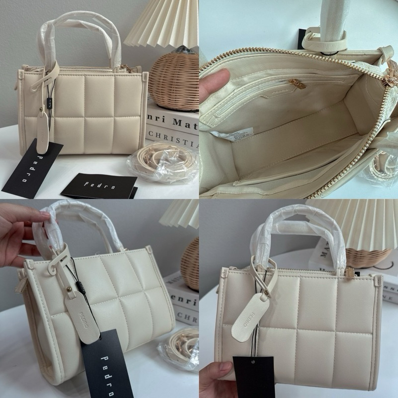กระเป๋าถือ pedro ทรง tote หนังนิ่ม☁️ มีสายยาว สวยมาก💕
