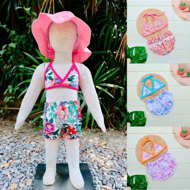 สินค้าพร้อมส่ง‼️ชุดว่ายน้ำ ชุดเด็กอ่อน เด็กเล็ก ราคาถูก (เซต 2 ชิ้น)