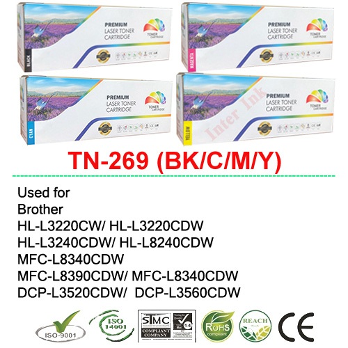 หมึกพิมพ์ Brother TN-269 (สีดำ/ สีฟ้า/ สีเหลือง/ สีแดง) Compatible