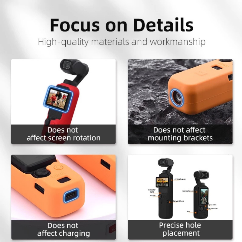 BRDRC DJI OSMO POCKET 3 เคสซิลิโคน กันฝุ่น กันลื่น