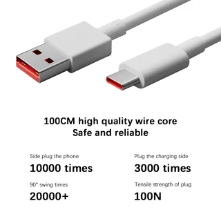 Xiaomi Type-C charger cable 6A สายชาร์จเร็ว 6A สายดาต้า USB-C Data Cable สายชาร์จธรรมดา 3A ความยาว 1 เมตร คุณภาพดีทนทาน