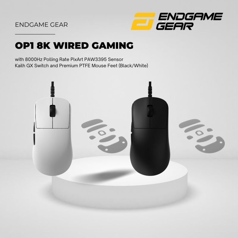 Endgame Gear OP1 8K Wired Gaming Mouse with 8000Hz Polling Rate, PixArt PAW3395 Sensor, Kailh GX Swi