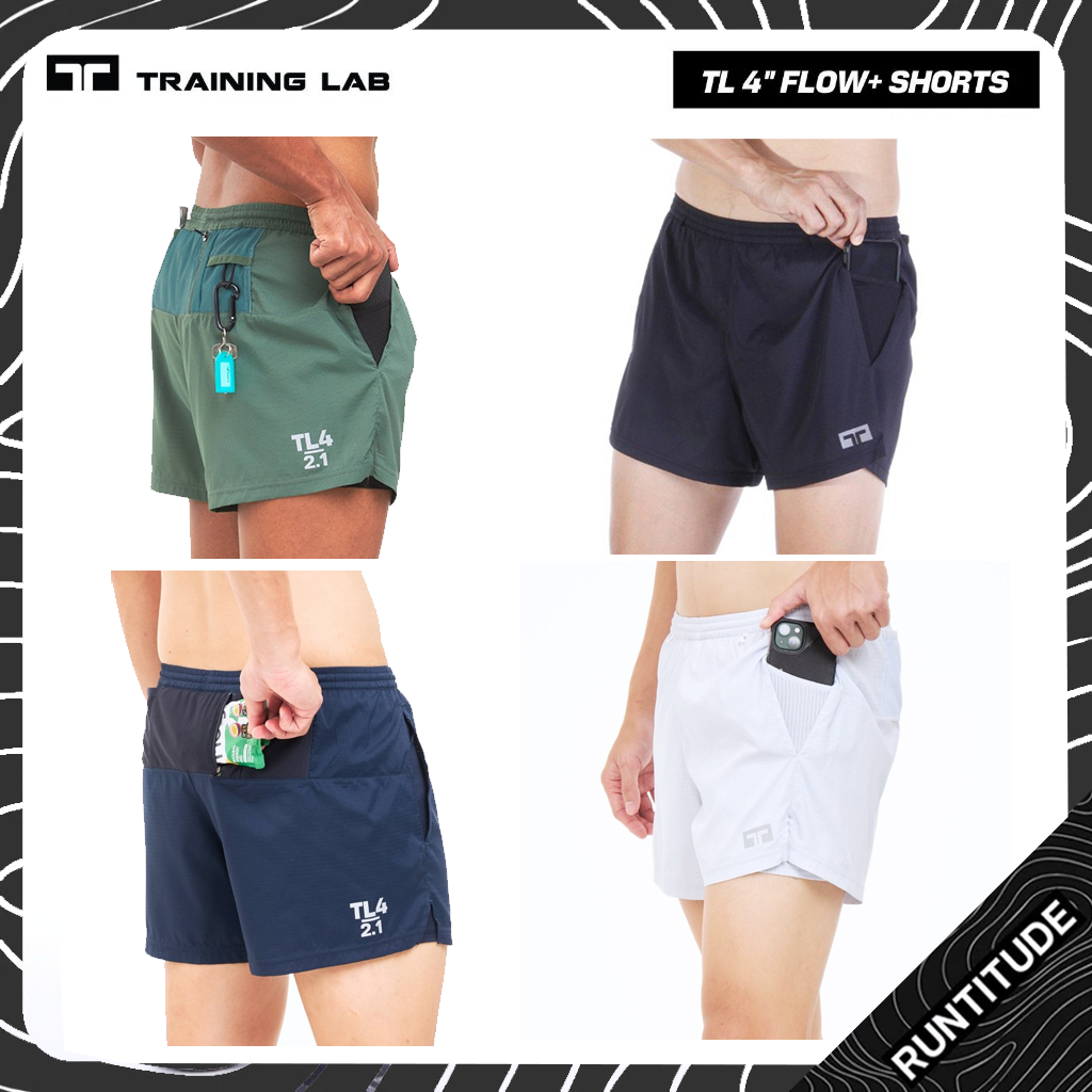 Training Lab 4” Flow+ Shorts กางเกงวิ่งรุ่น 4 นิ้ว โฟล พลัส ระบายความร้อน น้ำหนักเบา แห้งเร็ว ใส่สบา