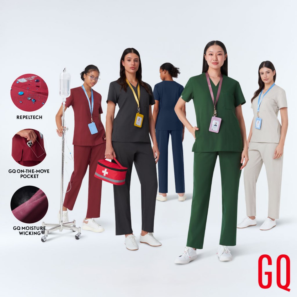 [ไม่ปักชื่อ] GQ Pro MED Women Scrub Premium Collection - เสื้อสครับผู้หญิง ผ้าสะท้อนน้ำ ใส่สบาย ยับย