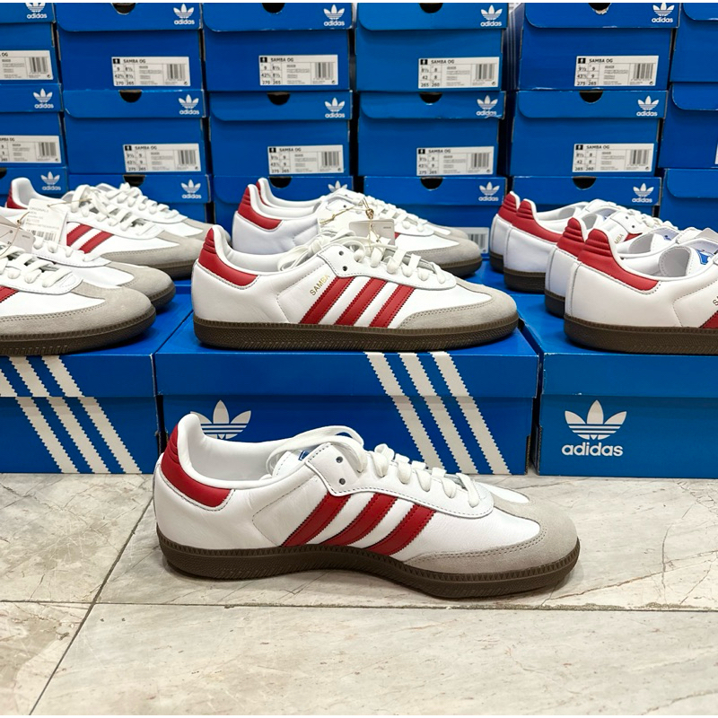 📌รองเท้าผ้าใบ Adidas Samba OG สีขาวแดง ของใหม่ มือ 1 แท้💯 จากช้อปไทย🇹🇭