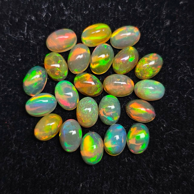 ไข่ 7x5มิล 1เม็ด‘ โอปอลแท้ Natural Opal เกรดท็อป พลอยแท้ธรรมชาติ หินแร่ หิน หินแท้ โอปอล Gemstone Gem Stone พลอย อัญมณี