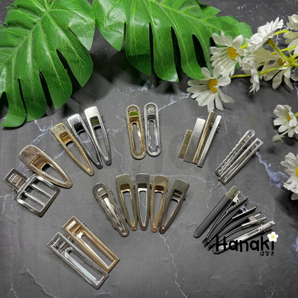 【พร้อมส่งจากไทย】 อะไหล่กิ๊บ | Hair clip 1ชุด/5ชิ้น สีเงิน สีทอง