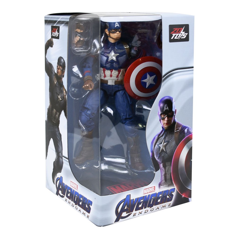 New Captain America with Plastic Holder (นิว แคปเทน อเมริกา)(ZD TOYS) - (ลิขสิทธิ์แท้) (1904-01)