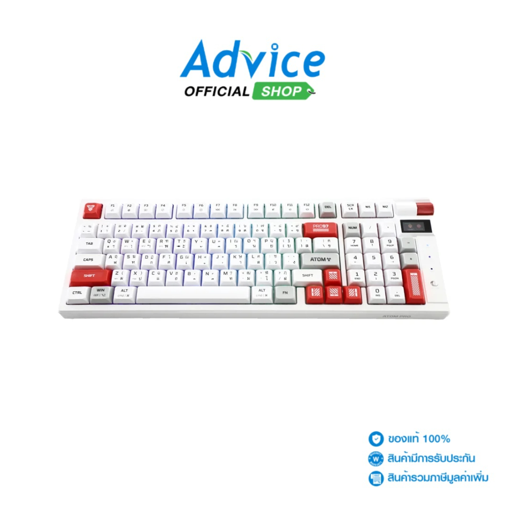 FANTECH WIRELESS/BLUETOOTH KEYBOARD (คีย์บอร์ด) MK918 WHITE - RED-SWITCH - A0166720